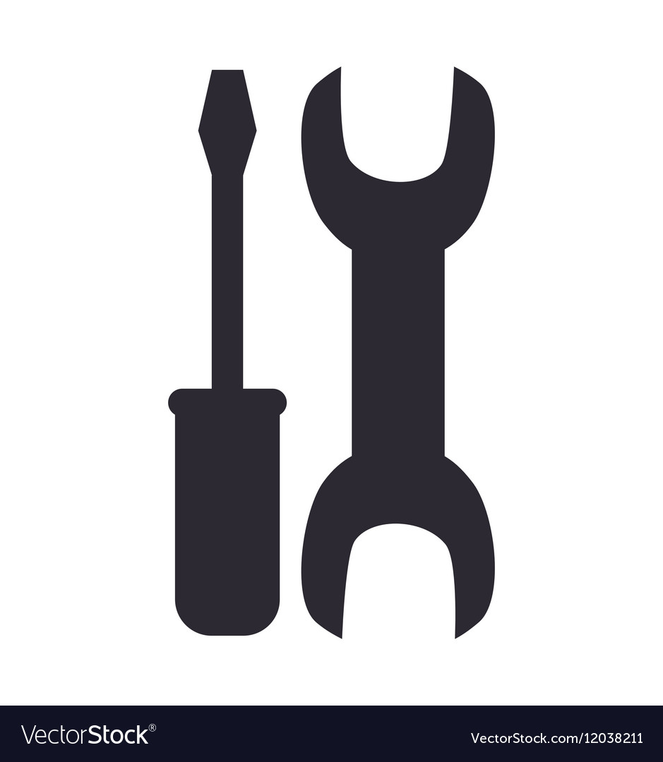 Wrench and screwdriver repair symbol