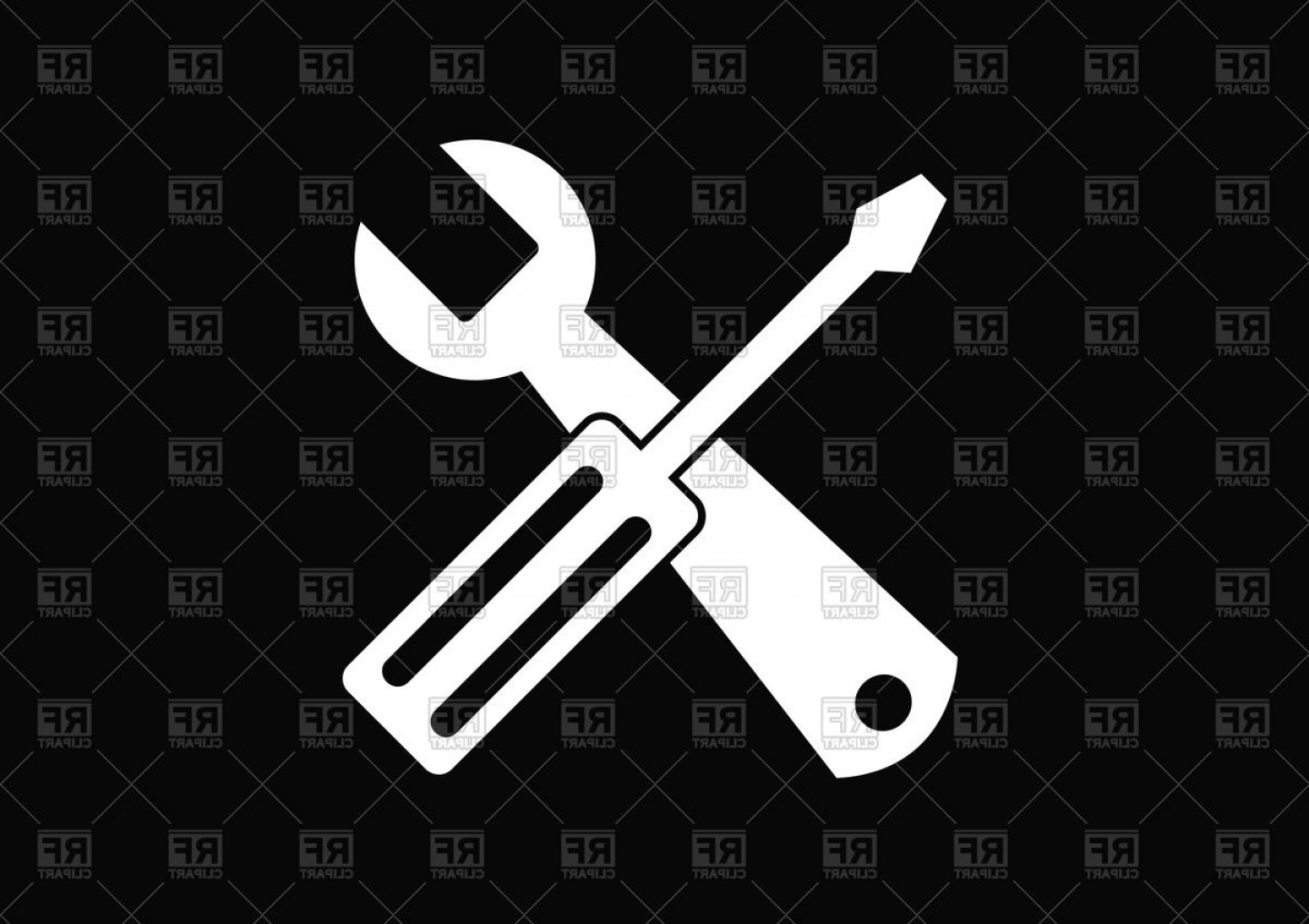 Cross Spanner And Screwdriver Repair Icon Vector Clipart