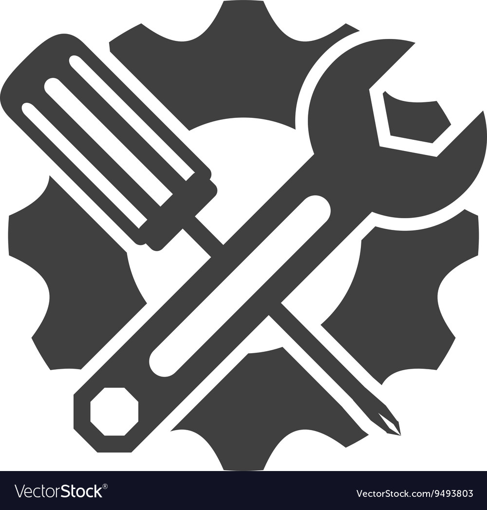 Wrench and screwdriver icon Tool design