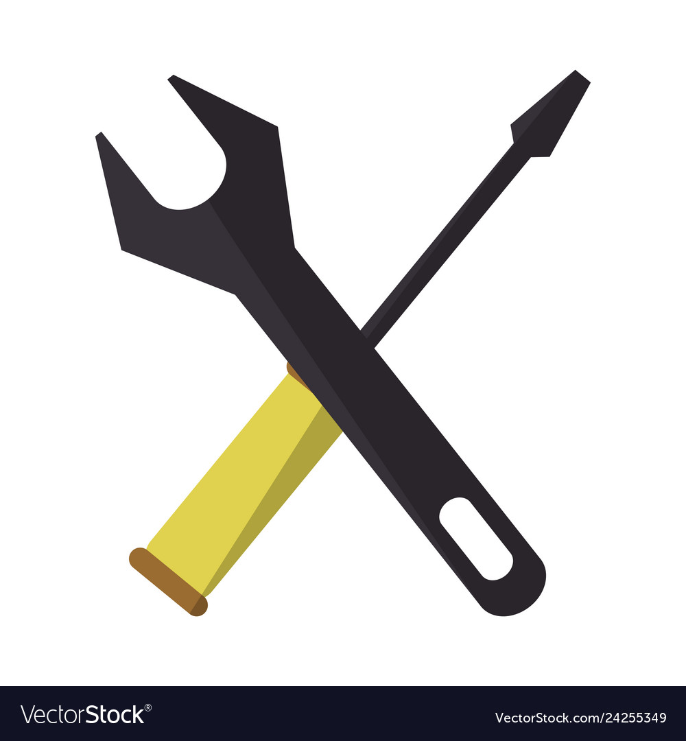 Tools wrench and screwdriver symbol