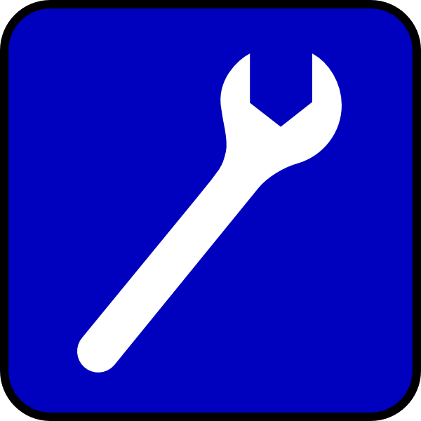 Blue Mechanic Wrench Symbol Clip Art at Clker