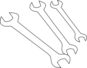Wrenches Outline Clip Art at Clker