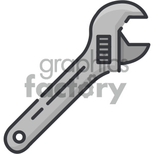Adjustable wrench vector art clipart