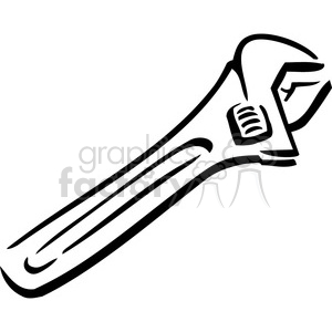 Black and white wrench clipart