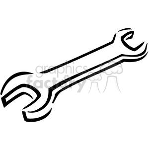Black and white box wrench clipart