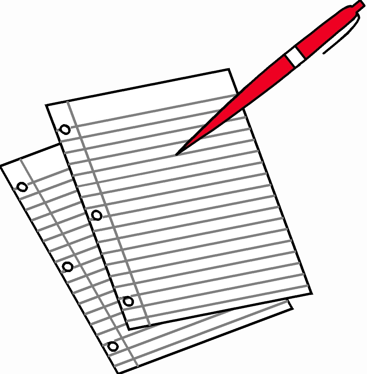 Writing On Paper Clipart