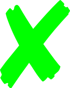 X Mark Green Clip Art at Clker