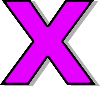 Lowercase X purple