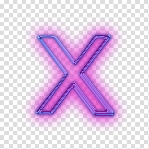 Purple X illustration, Neon Letter Alphabet, X Alphabet
