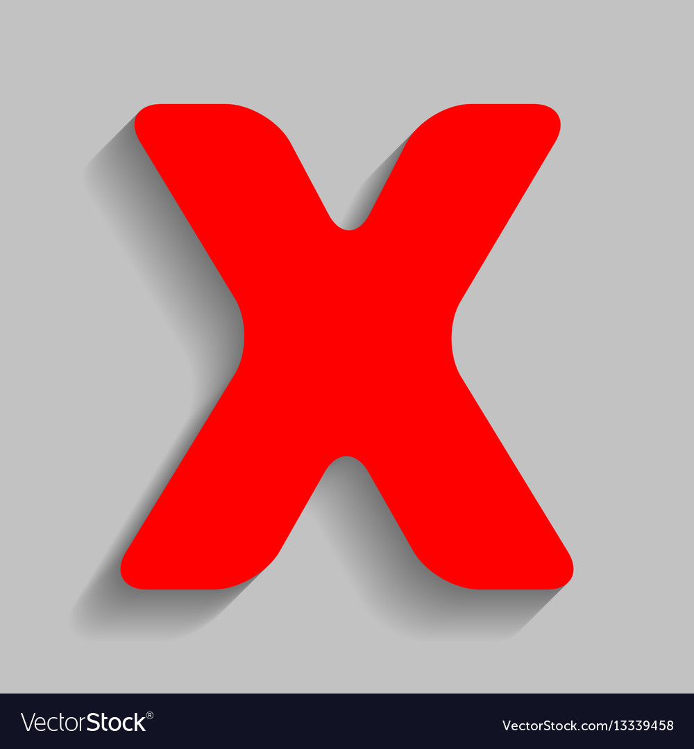 Letter x sign design template element red