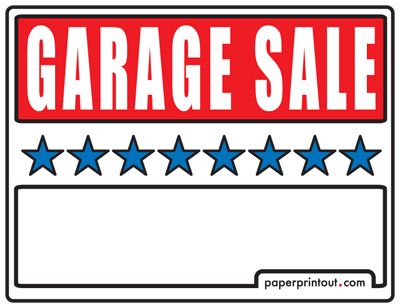 Garage sale signs.