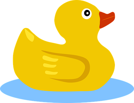 Duck swimming yellow.