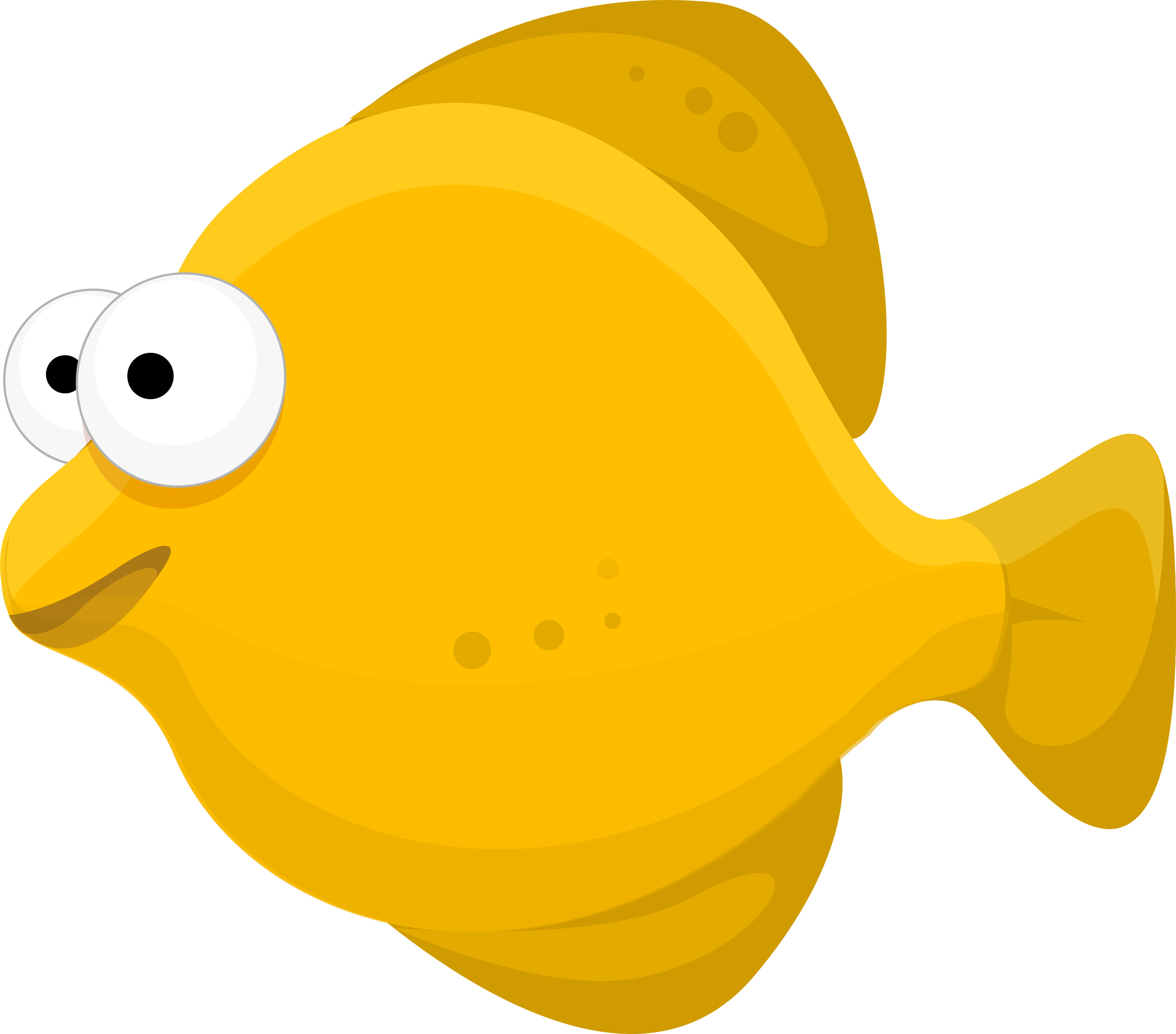 Yellow Fish Cartoon Vector Clipart image