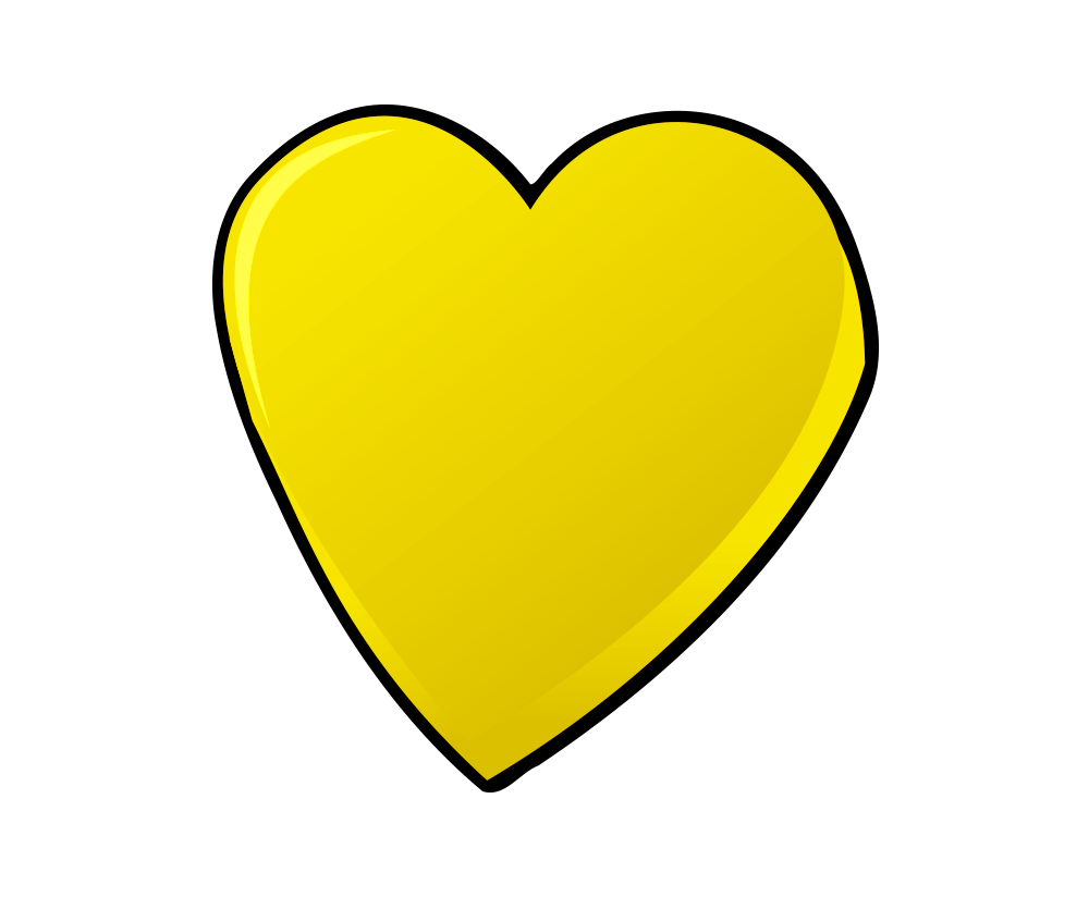 Yellow heart transparent.