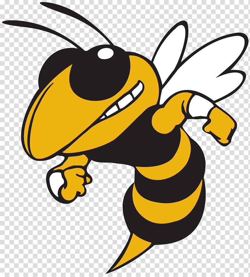 Yellow and black hornet illustration, Georgia Institute of