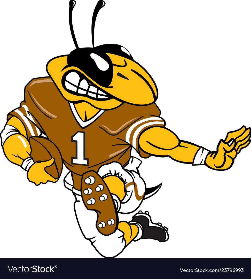 Yellow jacket sports logo mascot football