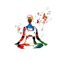 Colorful Vector Woman IN The Yoga Pose Background With