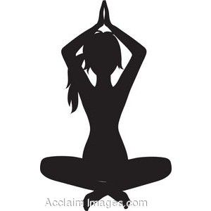 Clip Art of a Woman Sitting in a Yoga Pose
