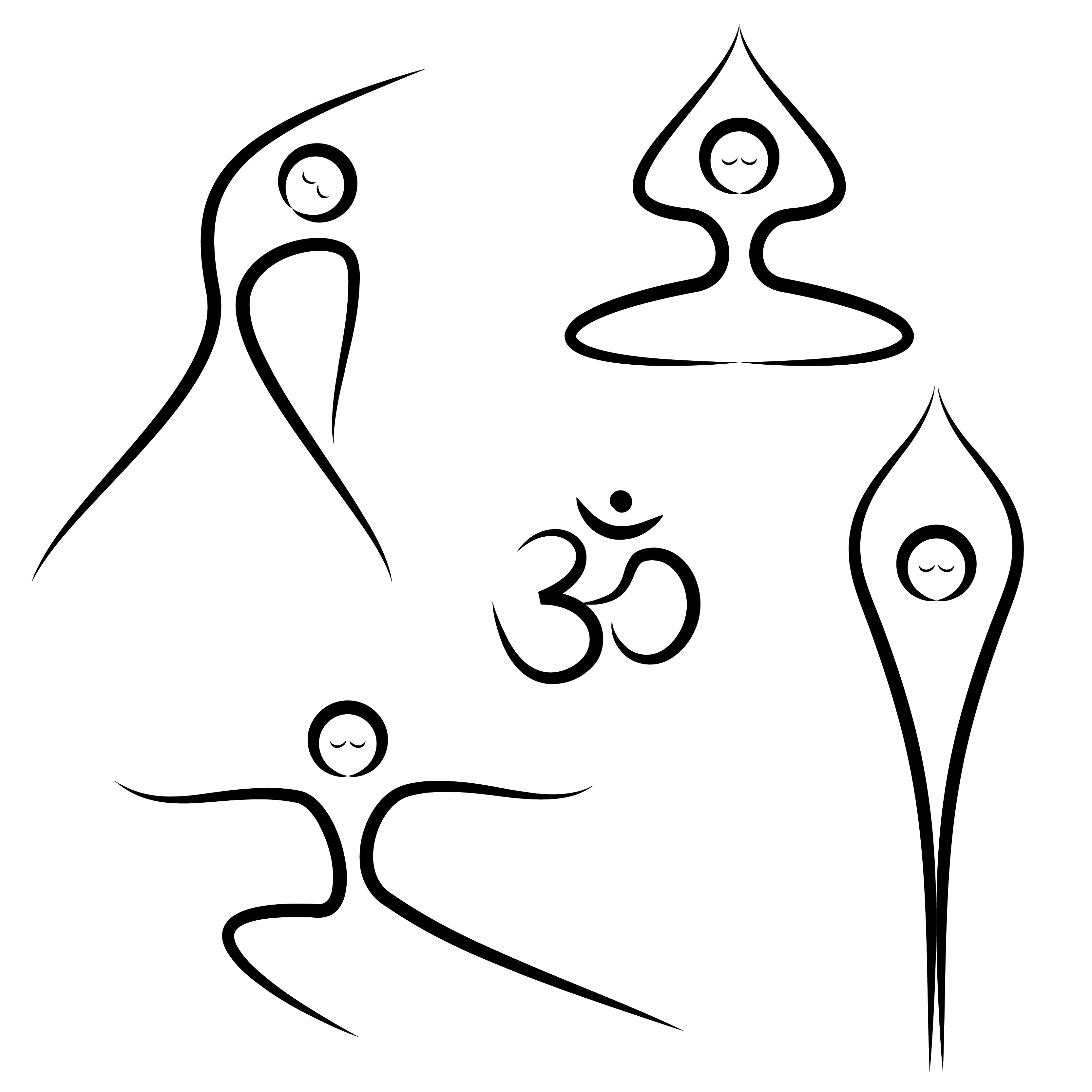 Collection yoga clipart.