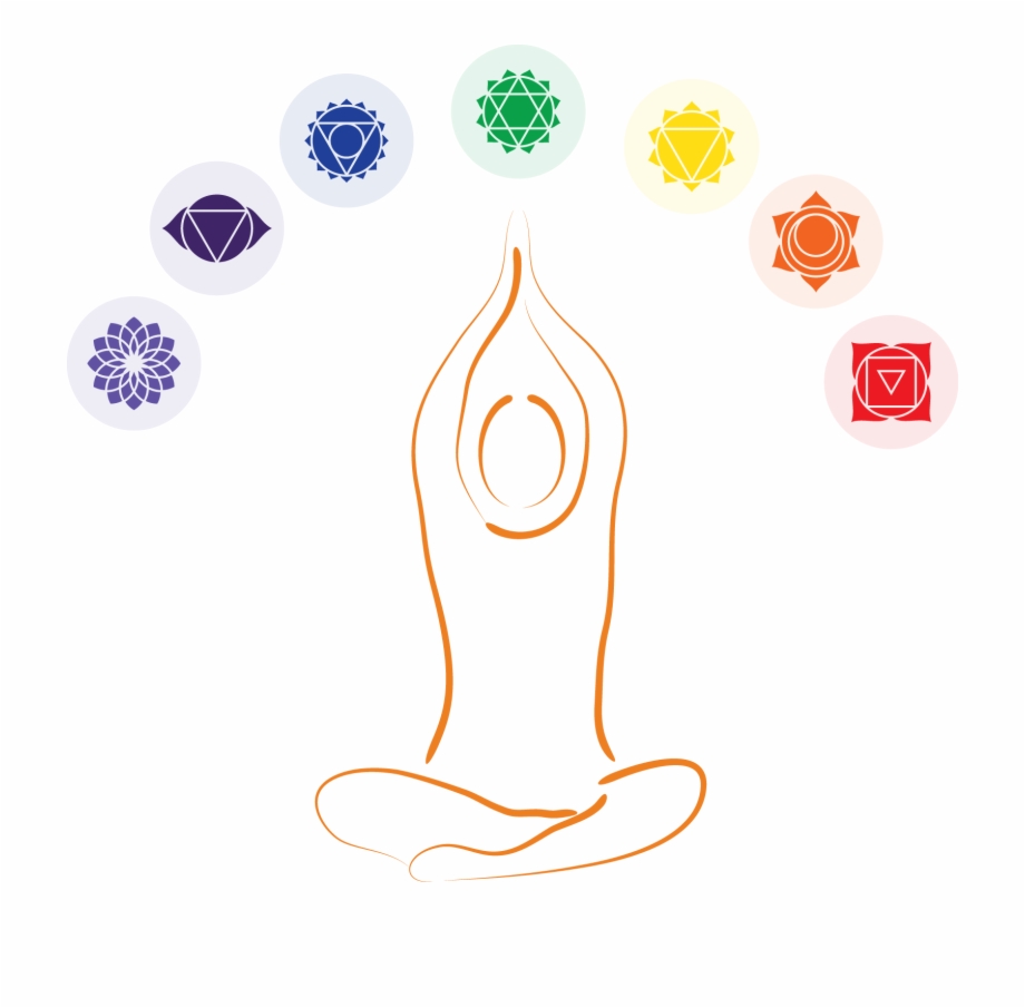 Yoga Pose With Chakra Symbols