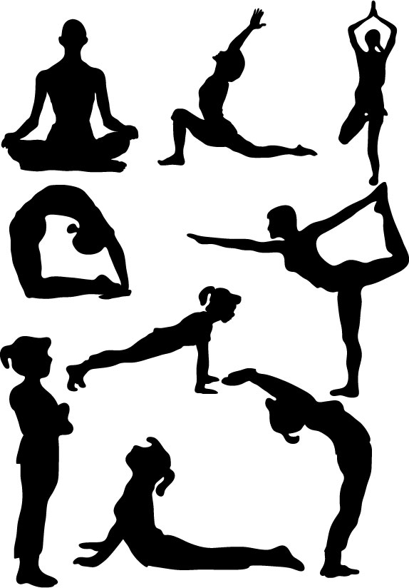 Free Black And White Yoga Poses, Download Free Clip Art