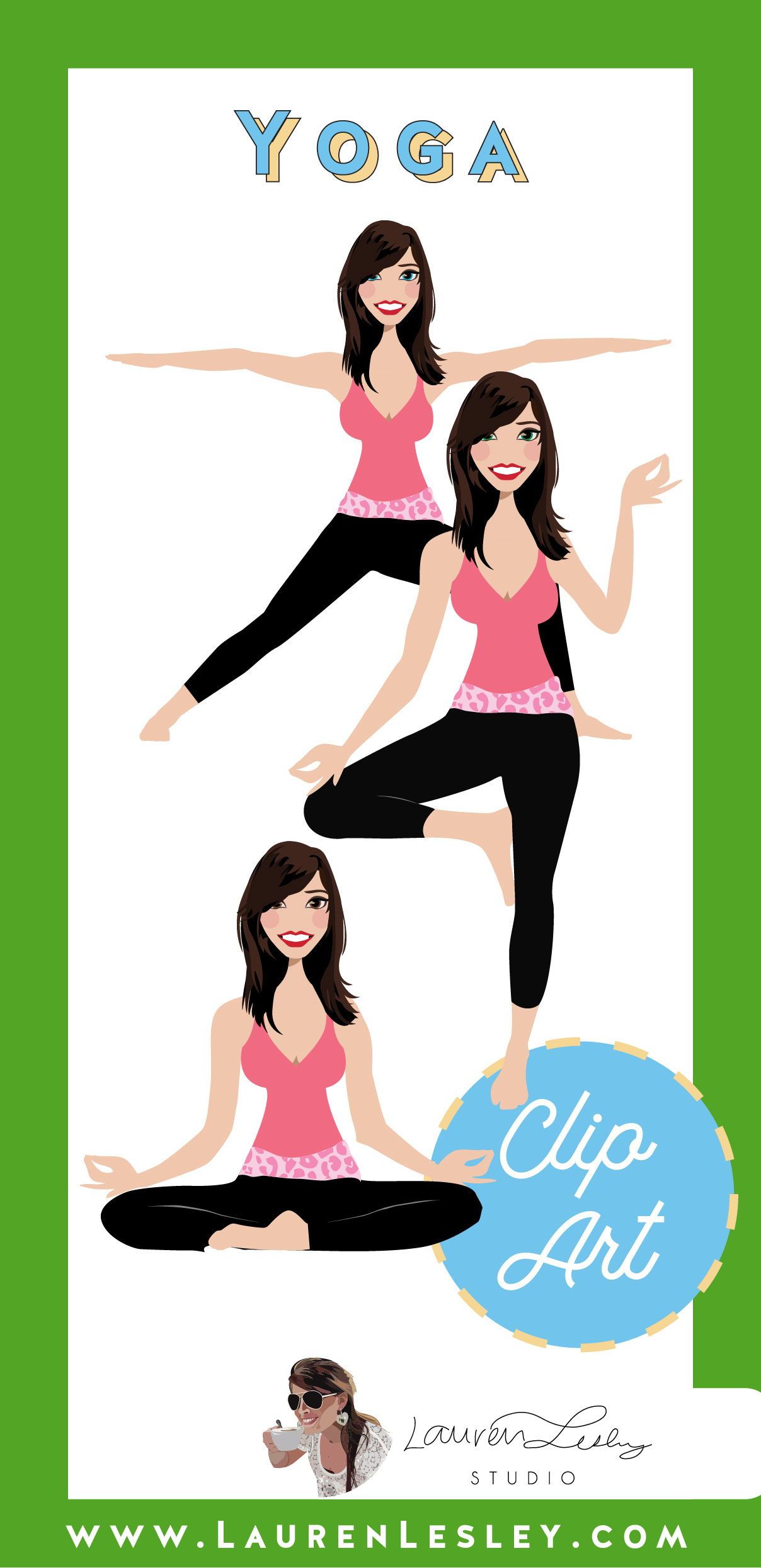 yoga poses clipart drawing