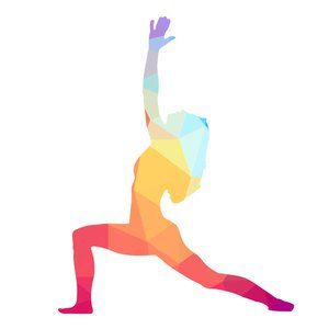 Yoga pose color silhouette vector image