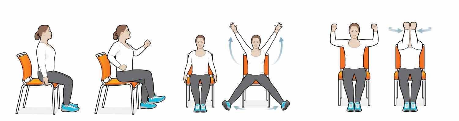 Chair yoga for seniors clipart