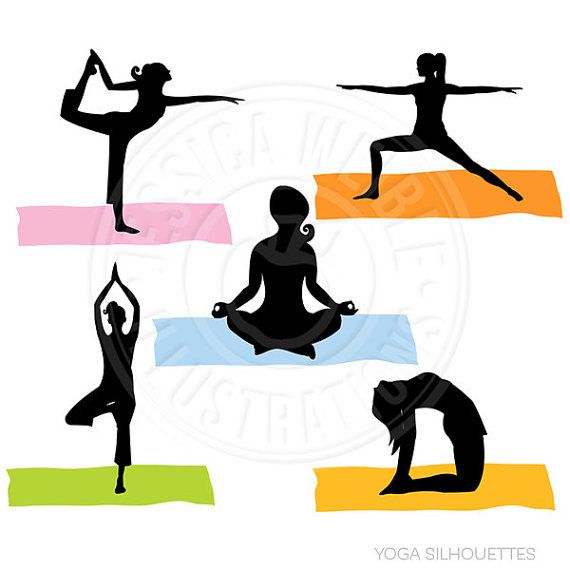 Yoga silhouettes digital.