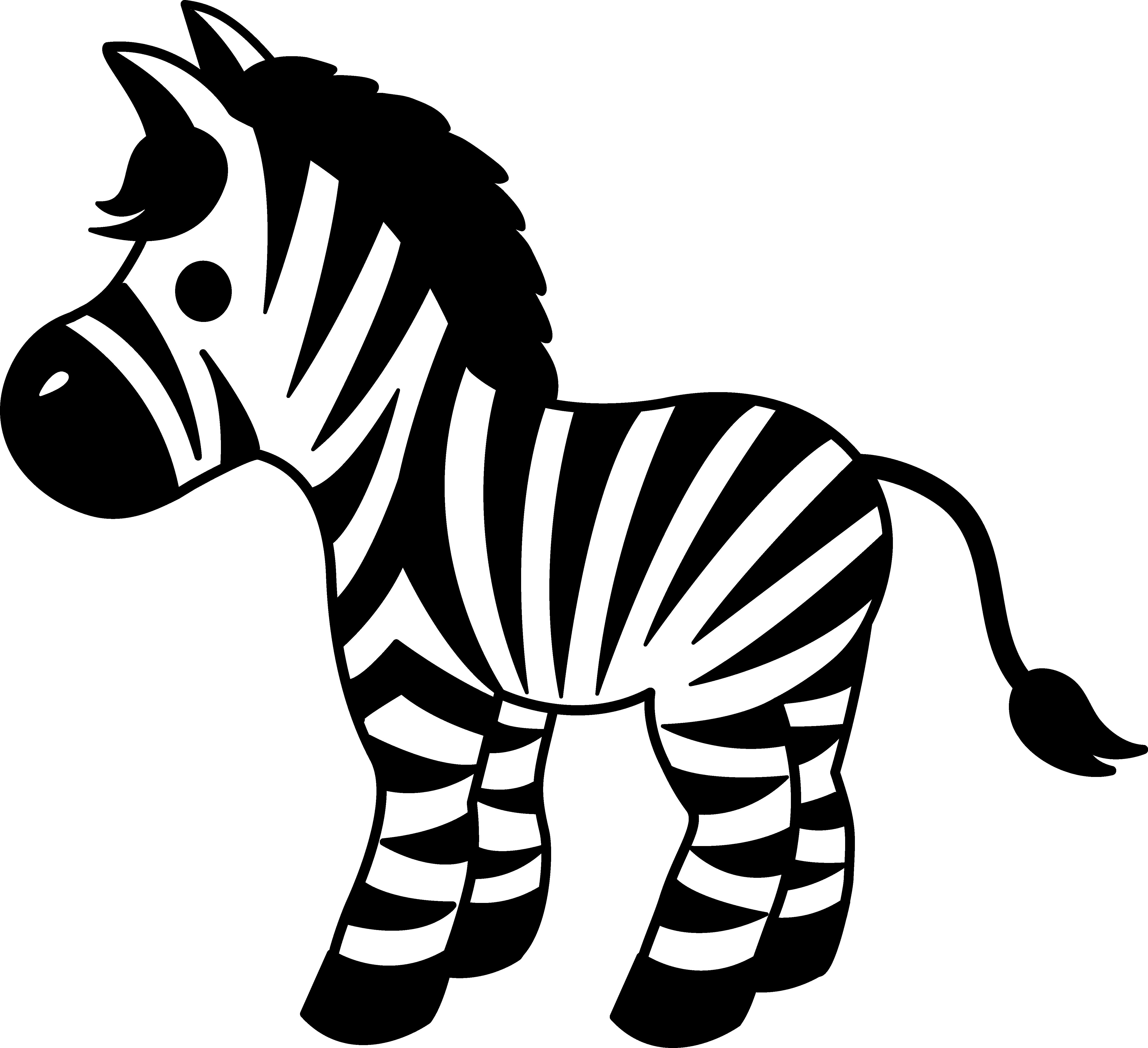 Cute Striped Zebra Clipart