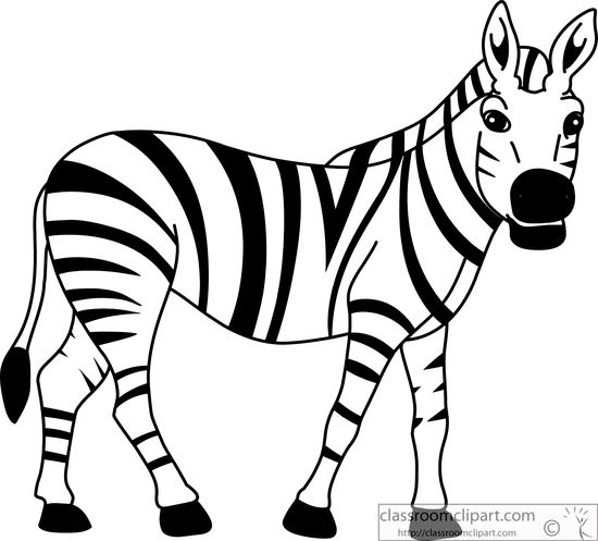 Zebra clipart black and white letters example