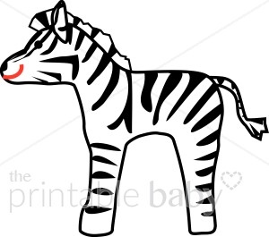 Line Art Baby Zebra Clipart