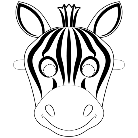 Zebra Mask coloring page