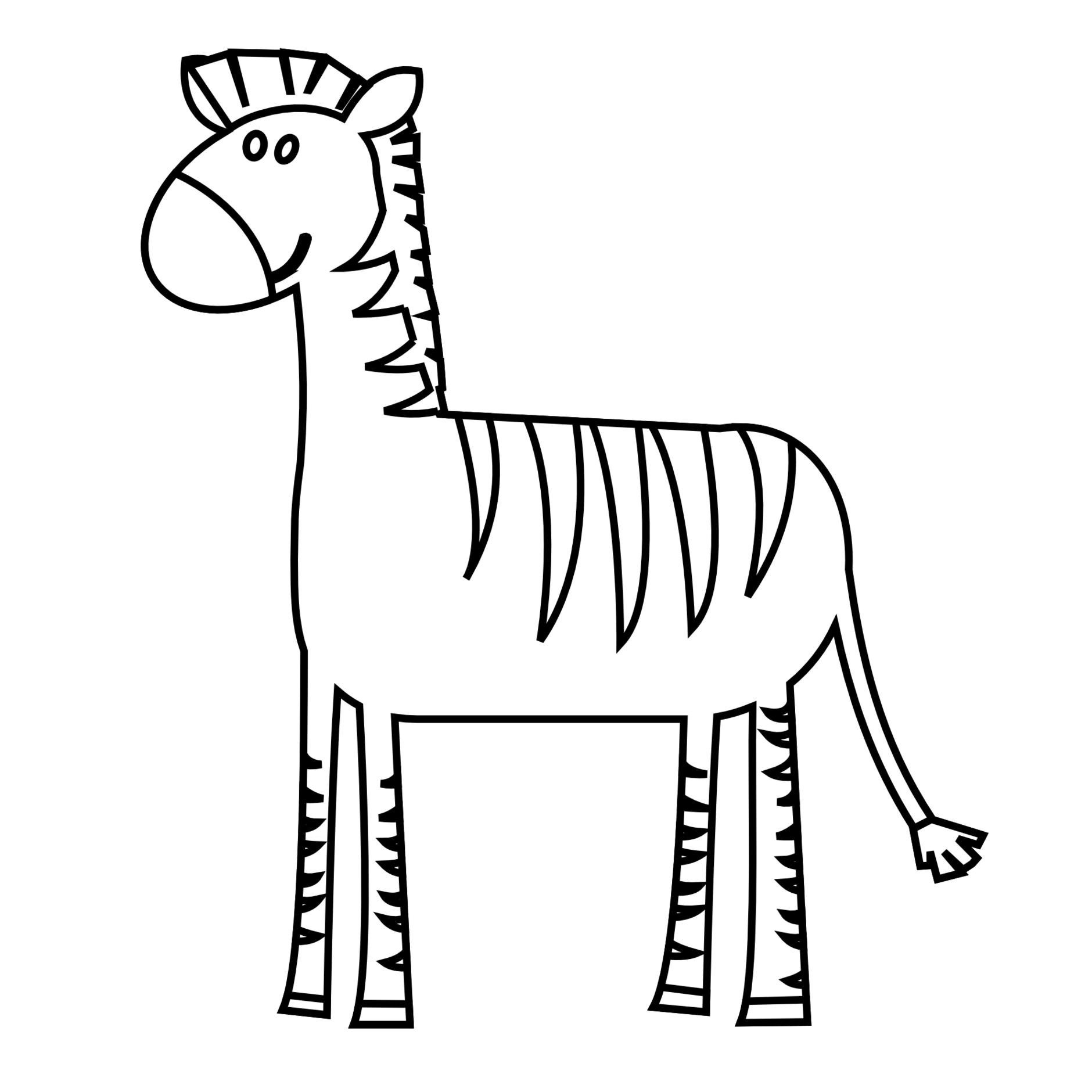 Zebra clipart line drawing