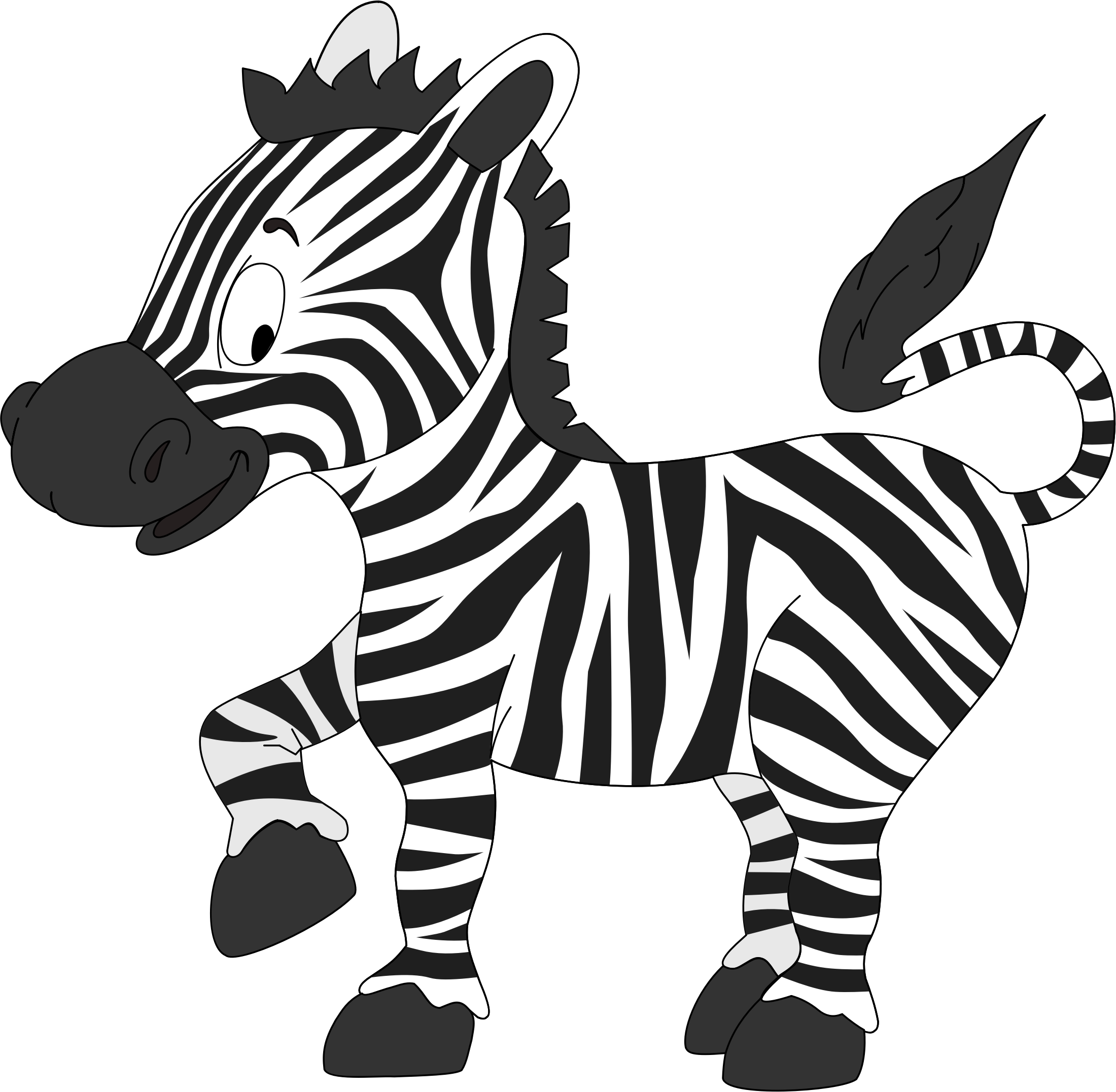 zebra clipart black and white high resolution