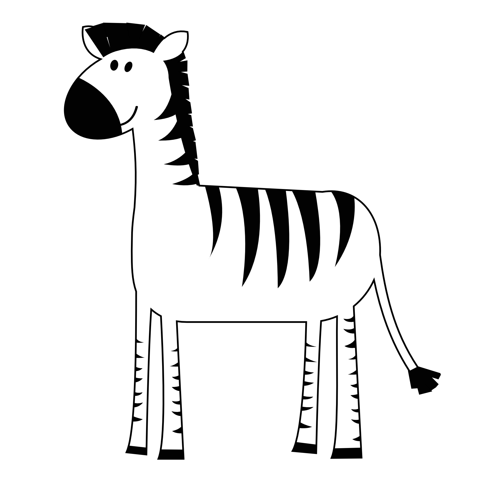 zebra clipart black and white simple