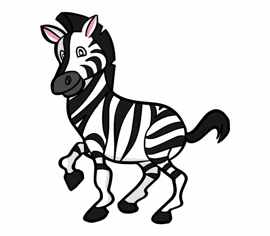 zebra clipart black and white transparent background
