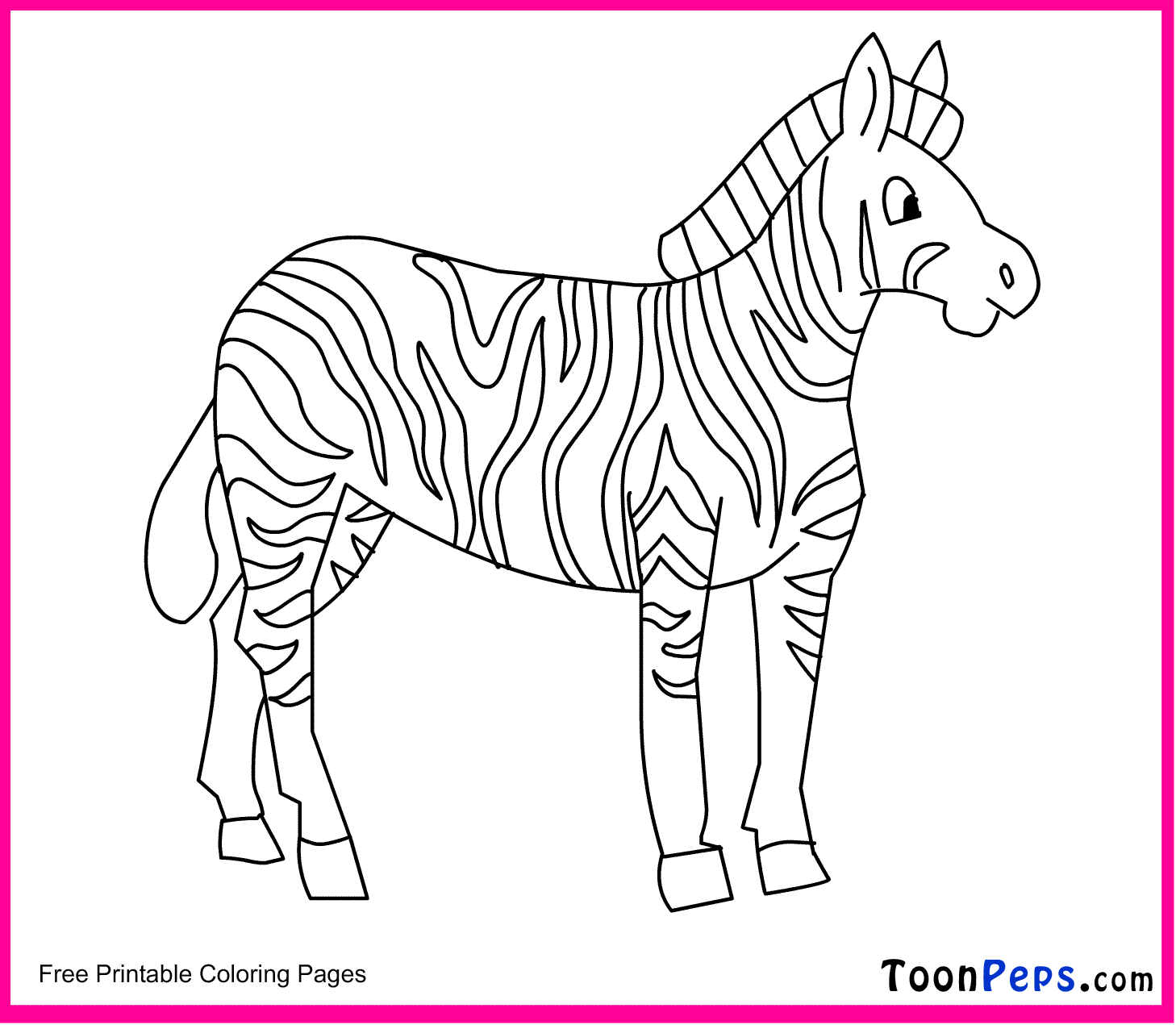 Toonpeps Free Printable Zebra Coloring Pages For Kids