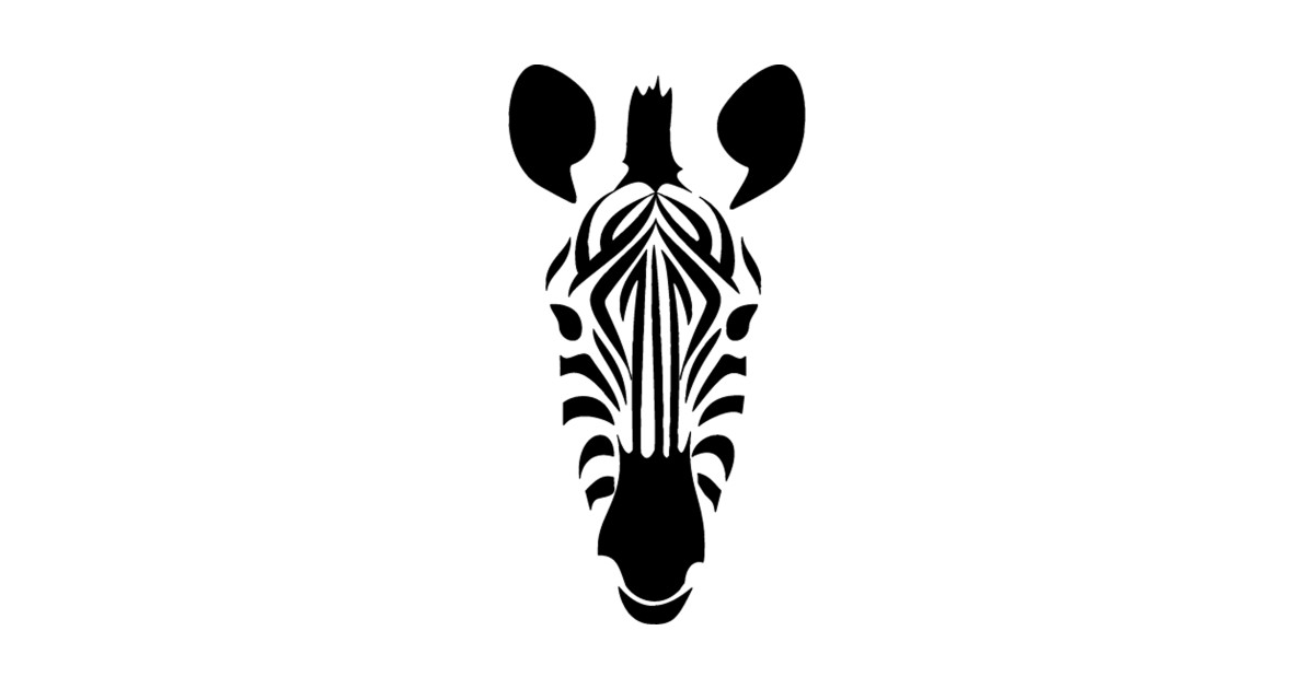 Zebra Face Black Stripes Art Silhouette by anotherone