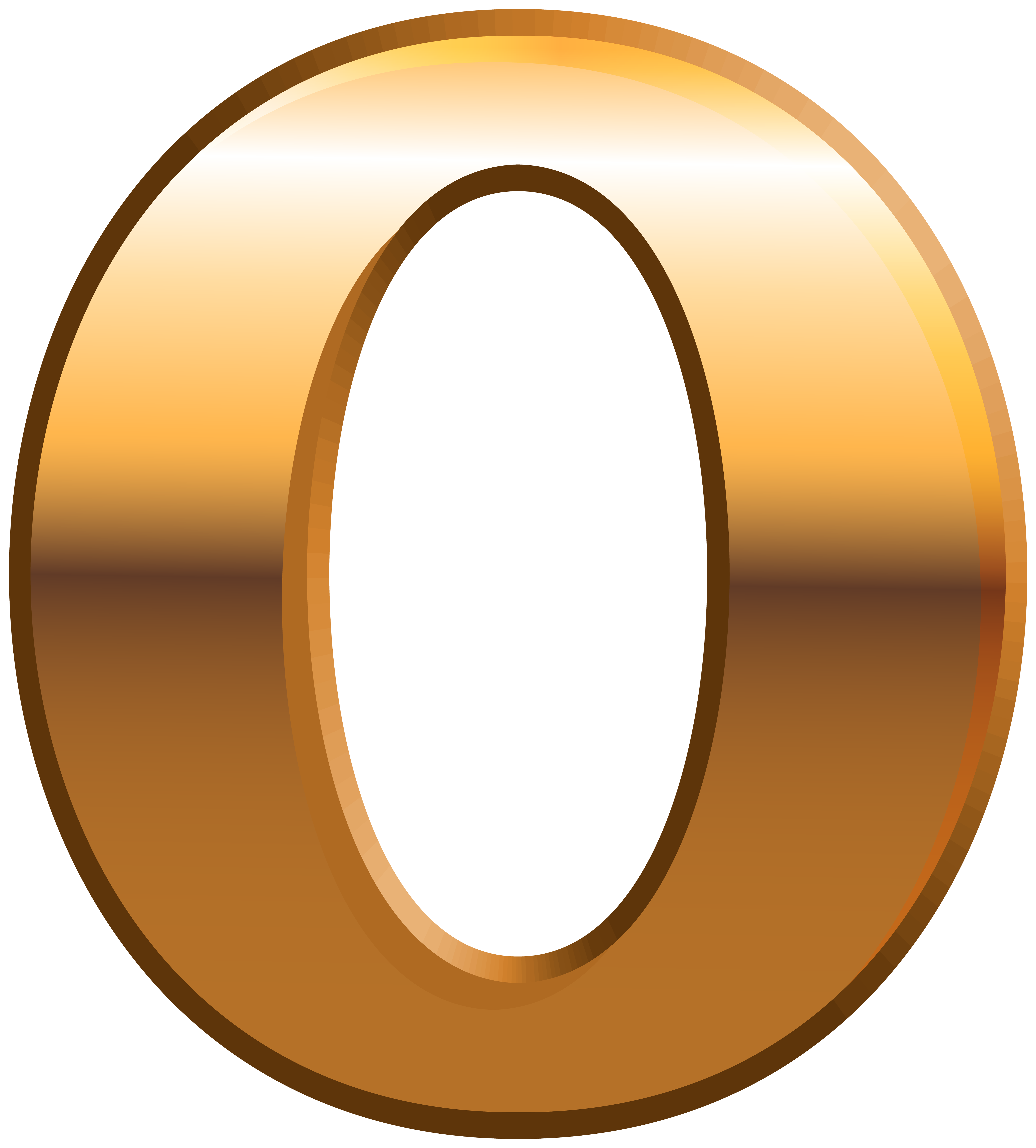 Zero Gold Number PNG Clipart