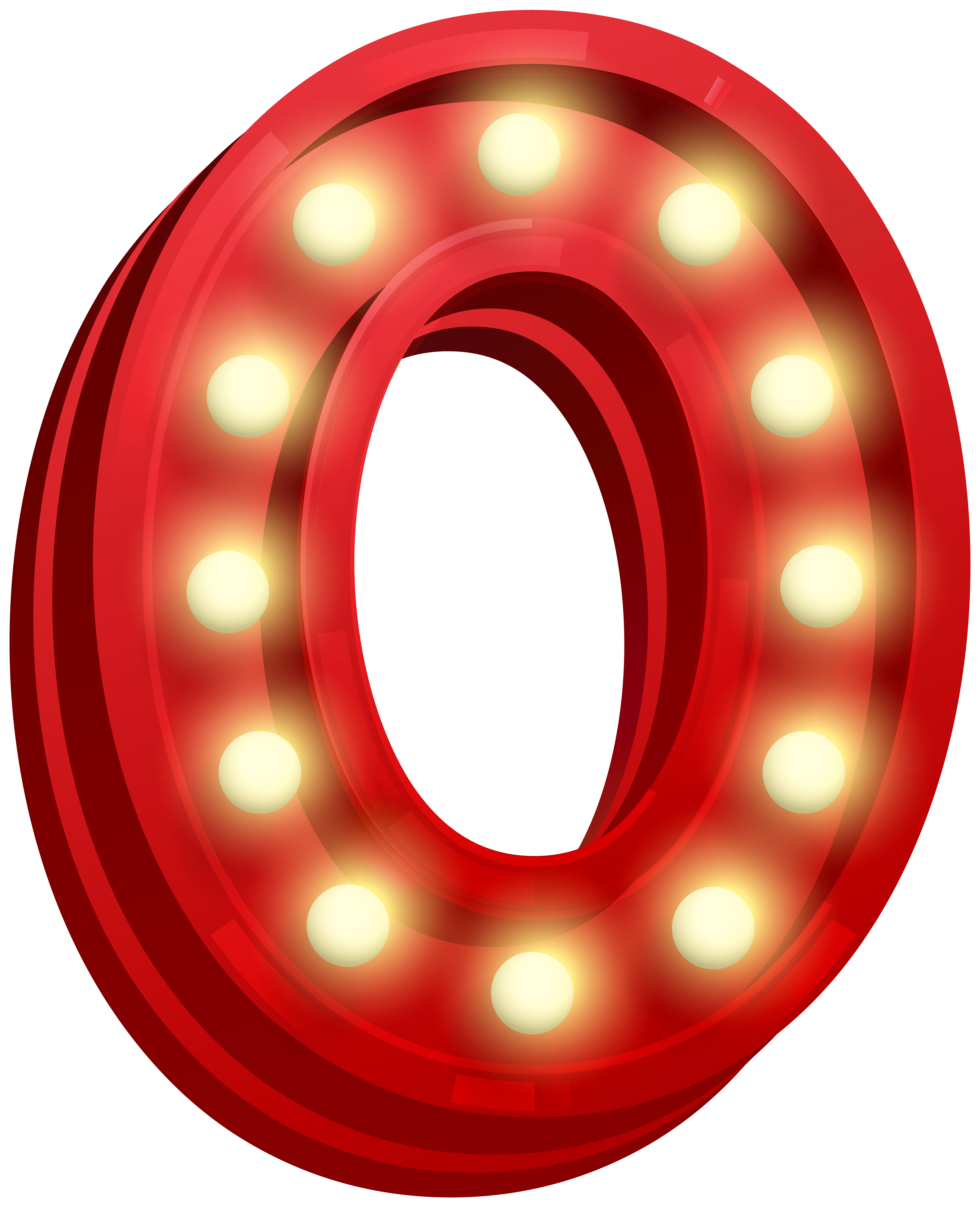 Number Zero Glowing PNG Clip Art Image