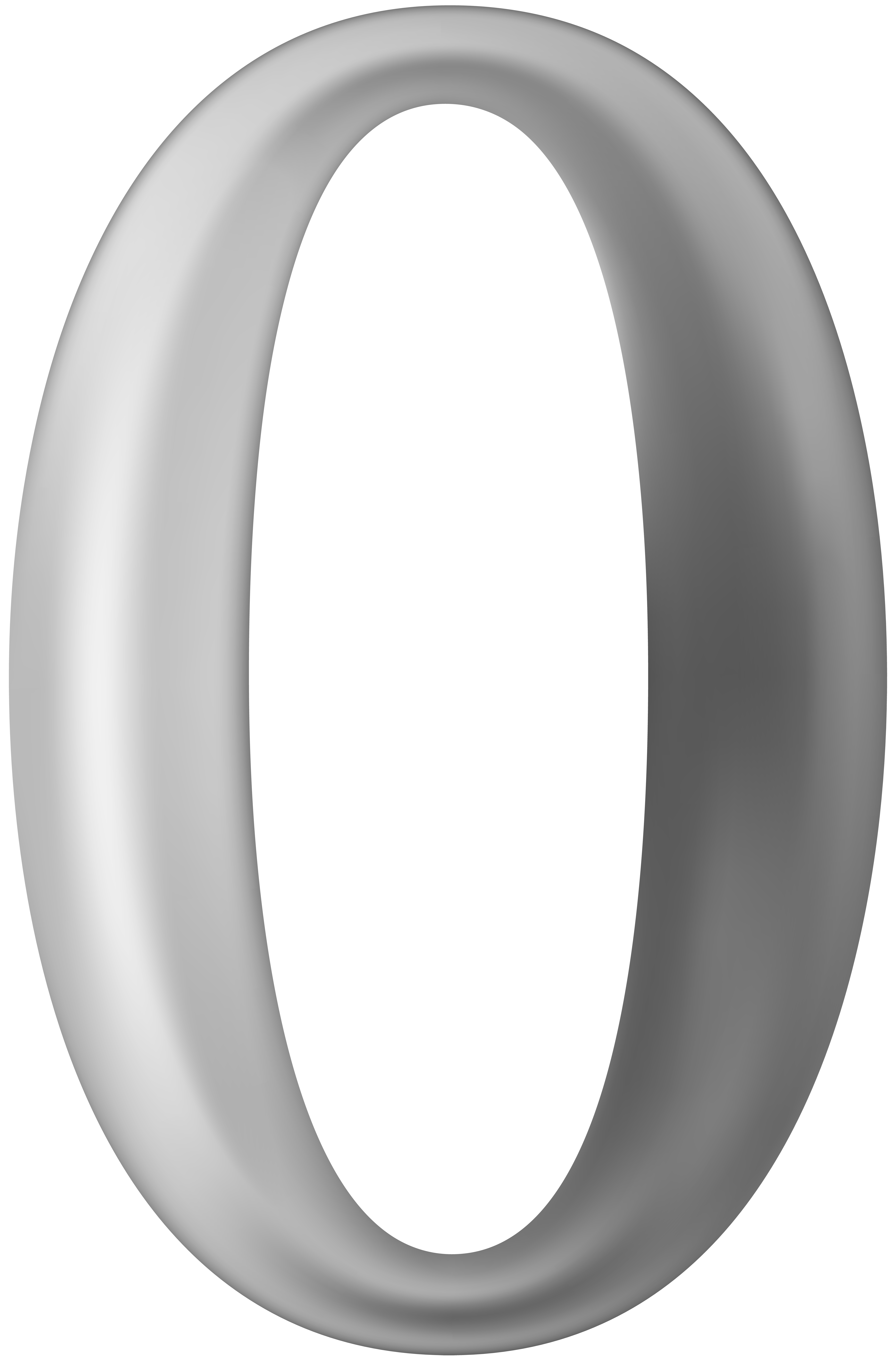 Number Zero Grey PNG Clipart Image