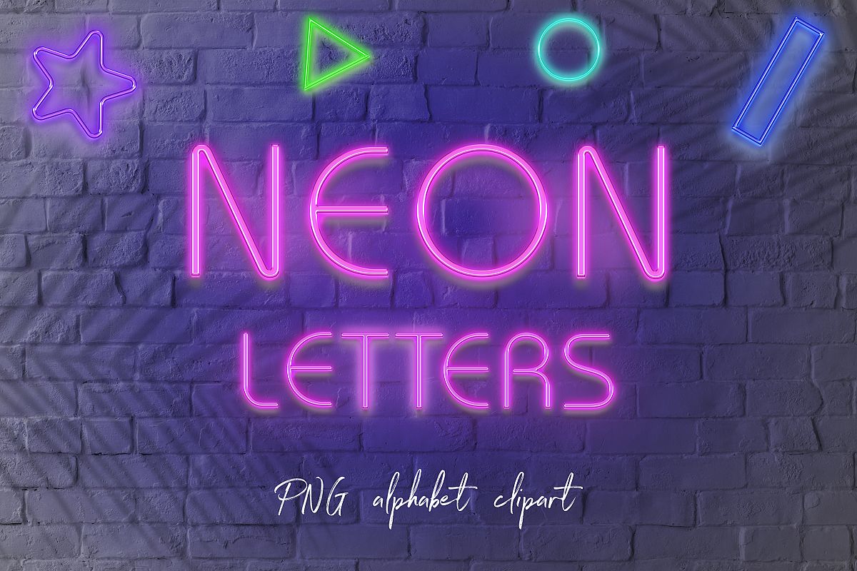 Neon alphabet numbers.
