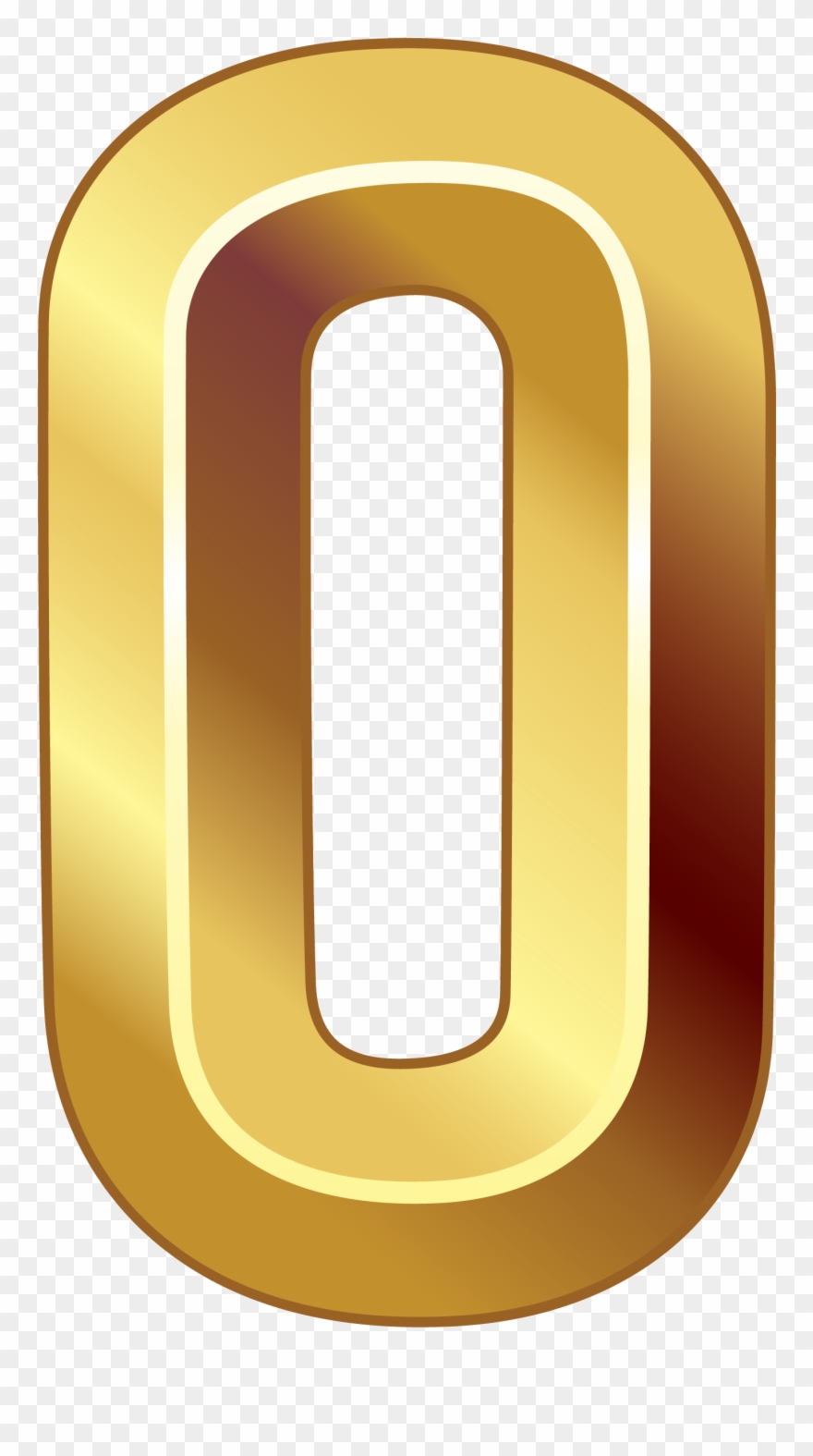 Gold Number Zero Png Clipart Image