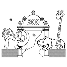 zoo clipart coloring