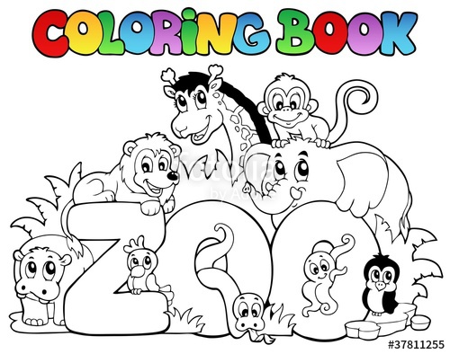 Coloring book zoo.