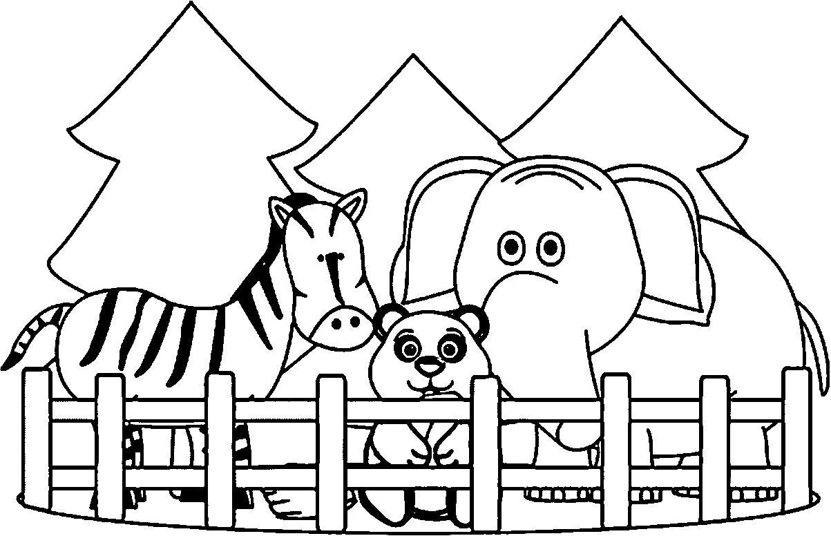 Zoo clipart black and white