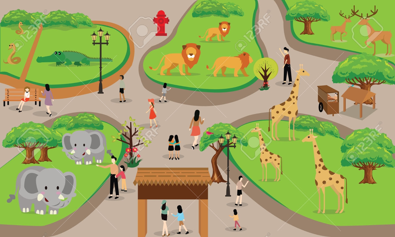 Simple zoo cliparts.