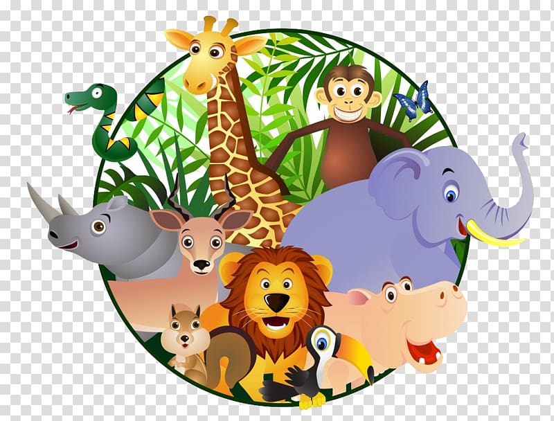 Zoo animals cartoon.