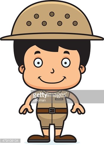 Cartoon Smiling Zookeeper Boy Clipart Image
